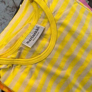 Marimekko Yellow & Cream Striped Women's Tee
